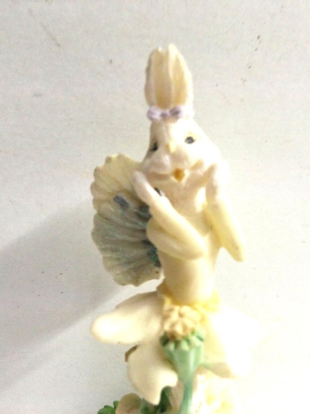 Ganz Rabbit Bunny Ballerina Figurine Cream Sculpture 5.25" High with Easter Eggs